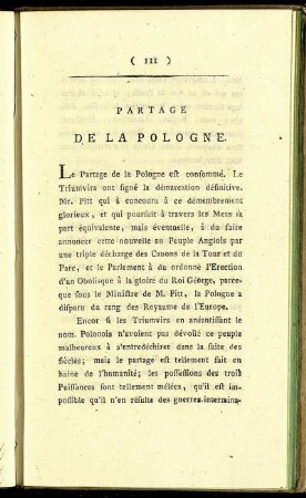 Partage de la Pologne. - Des Gouvernemens.