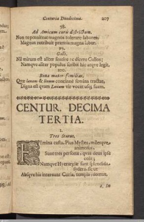 Centur. Decima Tertia.