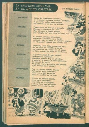 La síntesis semanal en el hecho policial