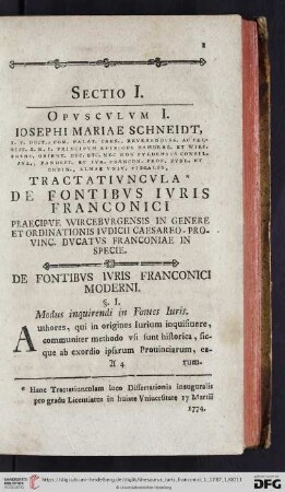 Opvscvlvm I