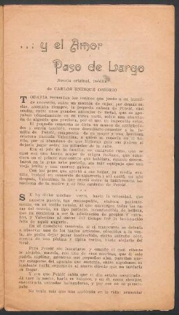 ... y el amor paso de largo