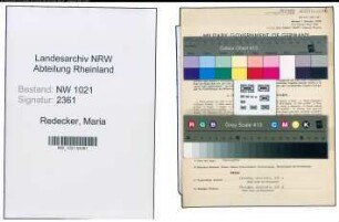 Entnazifizierung Maria Redecker , geb. 14.04.1908 (Kauffrau)