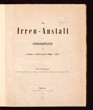 Die Irren-Anstalt zu Osnabrück