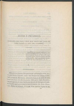 Justos y pecadores. : [Crónica del siglo XVII que trata de como el lobo vistío la piel del cordero]