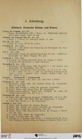 I. Abteilung (Nr. 1-1036)