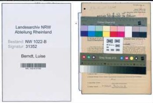 Entnazifizierung Luise Berndt , geb. 30.05.1901 (Postsekretaerin)