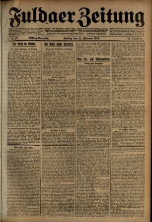 Zweite Ausgabe vom Freitag, den 12. Februar 1915.