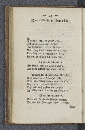 Der gebesserte Hagestolz.
