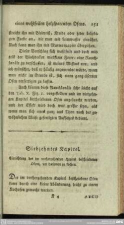 Siebzehntes Kapitel. Einrichtung des im vorhergehenden Kapitel beschriebenen Ofens, um darinnen zu kochen