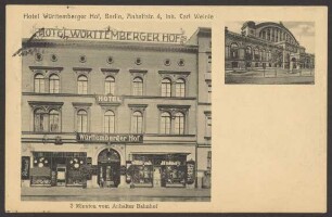 Ansichtskarte „Hotel Württemberger Hof“, Anhaltstraße 4
