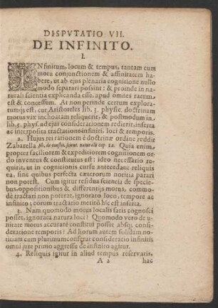 Disputatio VII. De Infinito.