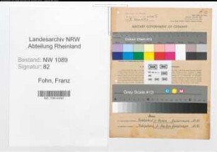 Entnazifizierung Franz Fohn , geb. 04.12.1914 (Polizeibeamter)
