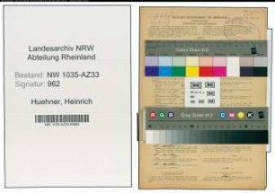 Entnazifizierung Heinrich Huehner , geb. 24.11.1898 (Hauer)