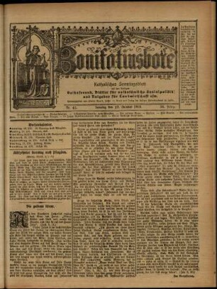 Erste Ausgabe vom Sonntag, den 12. Oktober 1919.