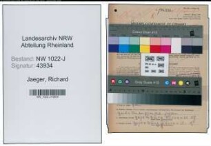 Entnazifizierung Richard Jaeger , geb. 23.06.1920 ()