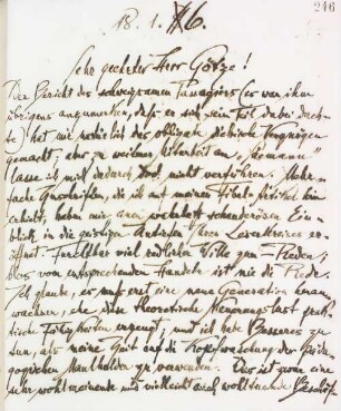 Brief an Carl Götze