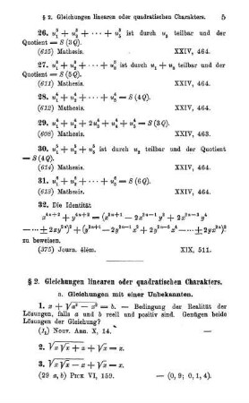§ 2. Gleichungen linearen oder quadratischen Charakters (70).