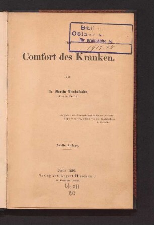 Der Comfort des Kranken