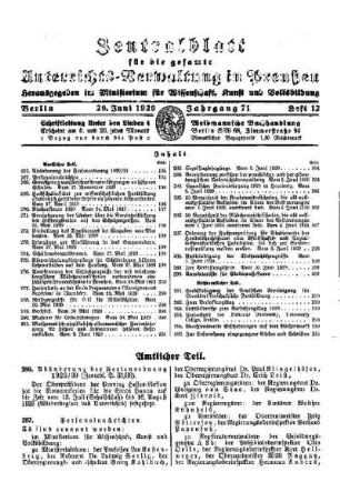 Abänderung der Ferienordnung : [Amtlicher Teil]
