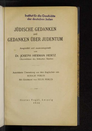 Jüdische Gedanken und Gedanken über Judentum