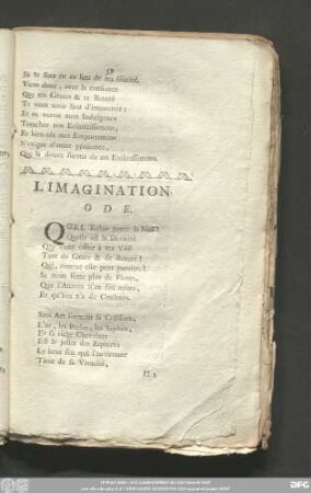 L'Imagination. Ode.