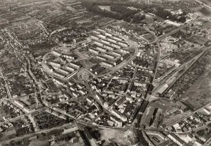 Luftbildaufnahmen von Karlsruhe. Durlach/Aue - Wohngebiet Lohn-Lissen