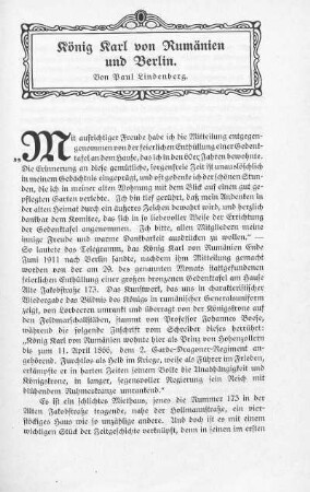 König Karl von Rumänien und Berlin
