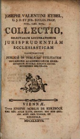Collectio selectarum lucubrationum iurisprudentiam ecclesiasticam illustrantium