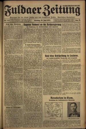 Erste Ausgabe vom Sonntag, den 26. Juni 1932.