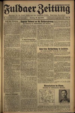 Erste Ausgabe vom Sonntag, den 26. Juni 1932.