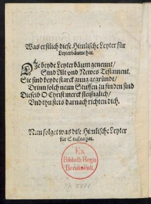 Nun folget was dise Himlische Leyter für Stuffen hat.