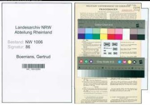 Entnazifizierung Gertrud Boemans , geb. 02.01.1899 ()