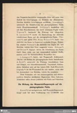 Die Wirkung des Wasserstoffsuperoxyds auf die photographische Platte