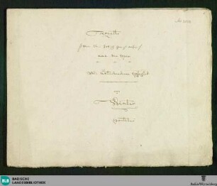 Das Unterbrochene Opferfest. Excerpts - Don Mus.Ms. 2056 : V (3), orch