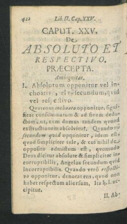 Caput XXV. De Absoluto Et Respectivo.
