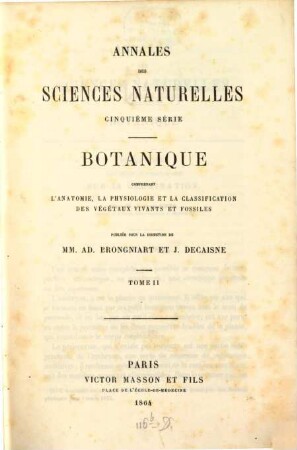 Annales des sciences naturelles. Botanique. 2, 2. 1864