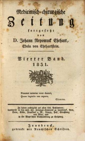 Medicinisch-chirurgische Zeitung. 1831, 4