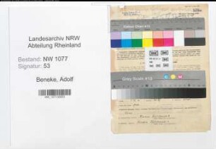 Entnazifizierung Adolf Beneke , geb. 24.11.1909 (Polizist)