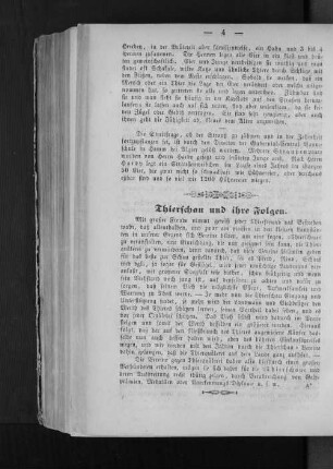 Thierschau und ihre Folgen.