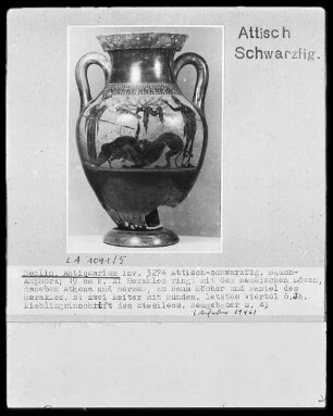 Bauchamphora — Herkules ringt mit dem nemäischen Löwen
