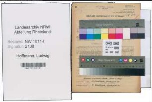 Entnazifizierung Ludwig Hoffmann , geb. 29.05.1902 (Technischer Angestellter)