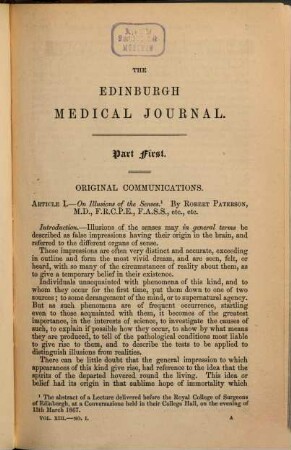 Edinburgh medical journal, 13,1. 1867