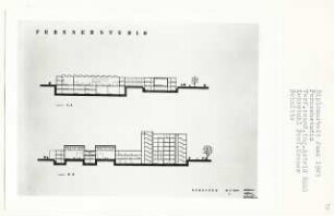 Fernsehstudio (Diplomarbeit bei Willy Kreuer): Schnitte 1:200