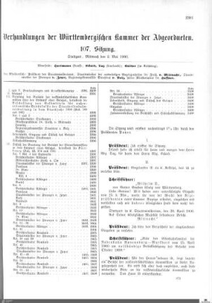107. Sitzung, Stuttgart, 2.5.1900
