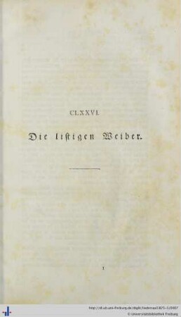 CLXXVI. Die listigen Weiber - CLXXX. Der Widertail.