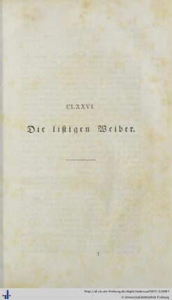 CLXXVI. Die listigen Weiber - CLXXX. Der Widertail.