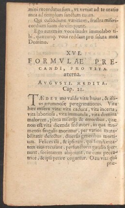 XVI. Formulae Precandi, Pro Vita aeterna.