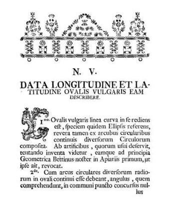 N. V. Data Longitudine Et Latitudine Ovalis Vulgaris Eam Describere.