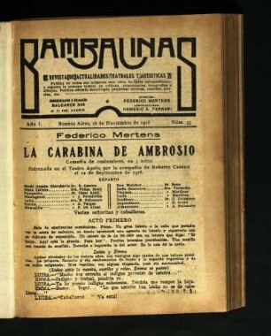 A carabina de Ambrosio : comedia de costumbres en 3 actos