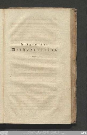 Allgemeine Methodenlehre.